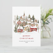 ヴィンテージウィンタータウンクリスマスツリー企業の シーズンカード (スタンド正面)