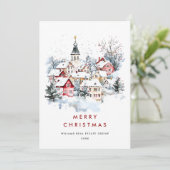 ヴィンテージウィンタータウンクリスマスツリー企業の シーズンカード (スタンド正面)