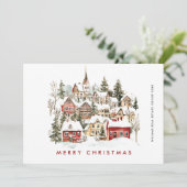 ヴィンテージウィンタータウンクリスマスツリー企業の シーズンカード (スタンド正面)