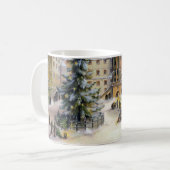 ヴィンテージウィンタータウンクリスマスツリー コーヒーマグカップ (正面左)