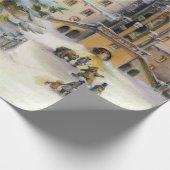 ヴィンテージウィンタータウンクリスマスツリー ラッピングペーパー (角)