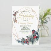 ヴィンテージウィンターバードパイン企業のホリデーパーティー 招待状 (スタンド正面)