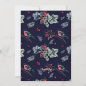 ヴィンテージウィンターバードパイン企業のホリデーパーティー 招待状 (裏面)