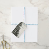 ヴィンテージウィンターパインツリー素朴ウッド結婚式の引き出物 ギフトタグ (より糸付き)