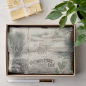 ヴィンテージウィンターパインファーザークリスマスエフェメラ 薄葉紙 (ギフト)