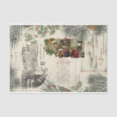 ヴィンテージウィンターパインファーザークリスマスエフェメラ 薄葉紙 (正面)
