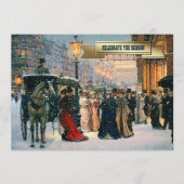 ヴィンテージウィンターパリジャンシーンホリデーパーティー 招待状 (正面)