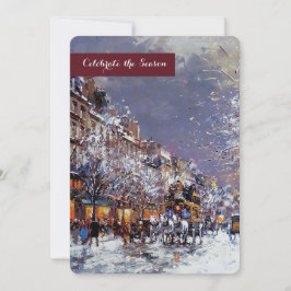 ヴィンテージウィンターパリジャンシーンホリデーパーティー 招待状