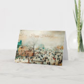 ヴィンテージウィンタービレッジシーンフォールドホリデーカード シーズンカード (正面)