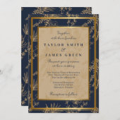 ヴィンテージウィンターホリデー結婚式招待状 シーズンカード (正面/裏面)