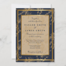 ヴィンテージウィンターホリデー結婚式招待状