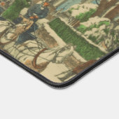 ヴィンテージウィンターホワイトハウスホリデークリスマスシーン デスクマット (コーナー)