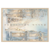 ヴィンテージウィンターメリークリスマスモノグラム | ミディアム テーブルクロス (正面(横))