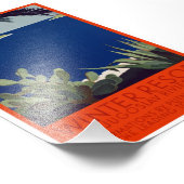 ヴィンテージウィンターリゾートユーゴスラヴィアリビエールトラベルポ フォトプリント            (角)