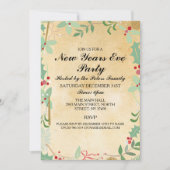 ヴィンテージウィンターリーフニューイヤーズデイイブ招待状 招待状 (正面)