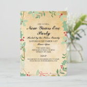 ヴィンテージウィンターリーフニューイヤーズデイイブ招待状 招待状 (スタンド正面)