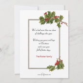 ヴィンテージウィンタールーラルビレッジアンドクリスマスホリー シーズンカード (裏面)