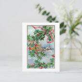 ヴィンテージウィンタールーラルビレッジアンドクリスマスホリー ポストカード (スタンド正面)