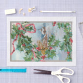 ヴィンテージウィンタールーラルビレッジアンドクリスマスホリー 薄葉紙 (クラフト)