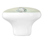 ヴィンテージウィンターレースティール（緑がかった色）ラインビクトリアンストーンズ セラミックノブ (側面)