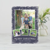 ヴィンテージウィンターワンダーランドクリスマスフォトコラージュ シーズンカード (スタンド正面)