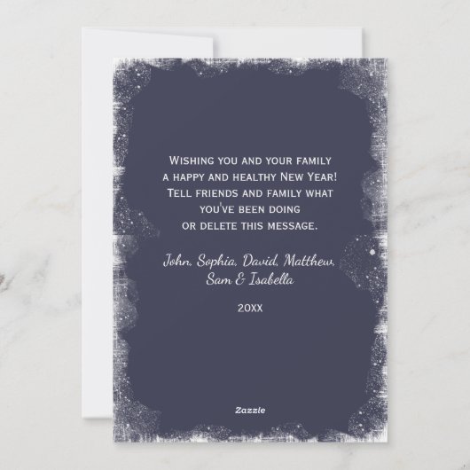 ヴィンテージウィンターワンダーランドクリスマスフォトコラージュ シーズンカード (裏面)