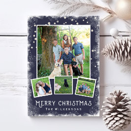 ヴィンテージウィンターワンダーランドクリスマスフォトコラージュ シーズンカード