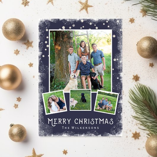 ヴィンテージウィンターワンダーランドクリスマスフォトコラージュ シーズンカード