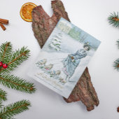 ヴィンテージウィンターワンダーランドレディ歩く豚 招待状