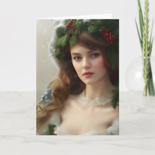 ヴィンテージウィンター美しいホリデイ カード (正面)