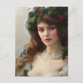 ヴィンテージウィンター美しいホリデイ ポストカード