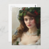 ヴィンテージウィンター美しいホリデイ ポストカード (正面/裏面)