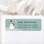 ヴィンテージウィンター雪だるまホリデー差出人住所 ラベル (インサイチュ)