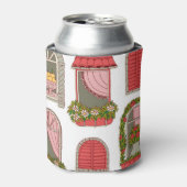 ヴィンテージウィンドウのイラスト芸術的:。 缶クーラー (缶正面)