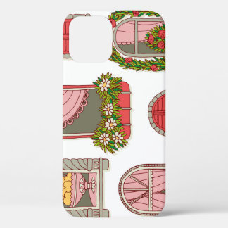 ヴィンテージウィンドウのイラスト芸術的:。 iPhone 12ケース
