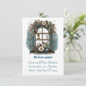 ヴィンテージウィンドウの水彩景観移動 案内状 (スタンド正面)