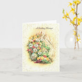 ヴィンテージウィンドウシーン誕生日カード カード (黄色い花)