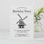 ヴィンテージウィンドミルバースデーパーティーの招待 招待状 (スタンド正面)