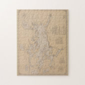 ヴィンテージウィンニペソーキー湖の地図(1907) ジグソーパズル (縦)