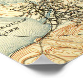 ヴィンテージウィンニペソーキー湖の地図(1907) ポスター (角)