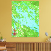 ヴィンテージウィンニペソーキー湖の地図（1956年） キャンバスプリント (インサイチュ (リビング))