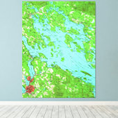 ヴィンテージウィンニペソーキー湖の地図（1956年） キャンバスプリント (インサイチュ (ウッドフロア))