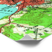 ヴィンテージウィンニペソーキー湖の地図(1956年) ポスター (角)