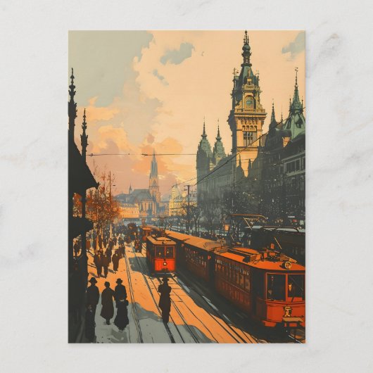 ヴィンテージウィーンウィンターポストカード ポストカード (正面)