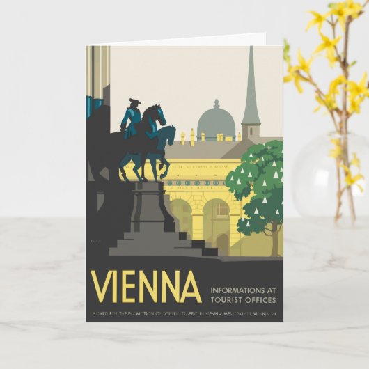 ヴィンテージウィーンオーストリアジョセフズスクエアトラベルポスト カード (黄色い花)