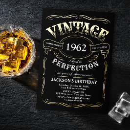 ヴィンテージウイスキーテーマの誕生日 箔招待状