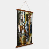 ヴィンテージウイスキーボトル 吊り下げ型タペストリー (傾斜あり)