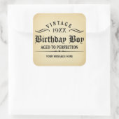 ヴィンテージウイスキー人おもしろい誕生日シール スクエアシール (バッグ)