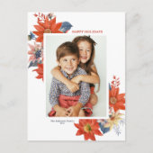 ヴィンテージウインターボタニカルハッピーホリデーズフォト シーズンポストカード (正面)