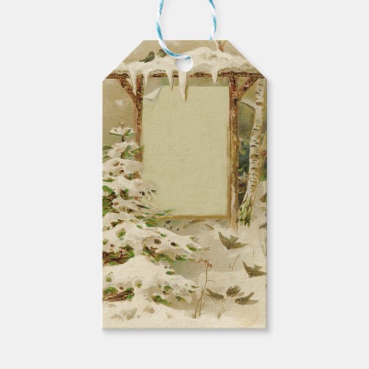 ヴィンテージウインターヤードシーン追加文字 ギフトタグ (正面)